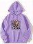 Teacher Baskılı Kaoüşonlu Cepli Pamuklu Lila Sweatshirt 1