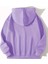 Couple Cat Baskılı Kapüşonlu Cepli Pamuklu Lila Sweatshirt 2
