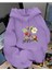 Berry Good Baskılı Kapüşonlu Cepli Içi Yünlü Lila Sweatshirt 1