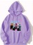 Backstreet Boys Baskılı Kapüşonlu Cepli Içi Yünlü Lila Sweatshirt 1