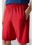 Kırmızı Gizli Fermuar Arka Cepli Bağcıklı Standart Kalıp Erkek Şort - 81136 2