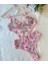 Kadın Pembe Çiçekli Transparan Bodysuit Iç Çamaşır Takımı 2