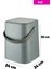 8 Lt Click Kapaklı Tutma Saplı Iç Kovalı Tezgah Üst Mutfak Çöp Kovası - Gri (Büyük Boy) Yedk Clipsli 1