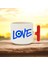 Love Yazı Tasarımlı Kırmızı T Kulplu Seramik Baskılı Kupa Bardak 250 ml 2