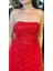 Kırmızı Straplez Yaka Tül Pelerin Etekli Pullu Boncuklu Uzun Abiye Elbise 7705 4