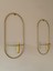 2 Adet Gold Oval Çiçeklik , Modern Dekoratif Metal Duvar Çiçeklik 8
