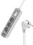 3'lü Anahtarlı Akım Korumalı Grup Priz 2 USB 1 Type C 1.5 Metre Çoklu Priz Uzatma Kablosu 3