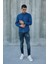 Hakim Yaka Yarım Pat Likra Keten Doku Pamuk Slim Fit Erkek Gömlek 4