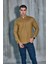 Hakim Yaka Yarım Pat Likra Keten Doku Pamuk Slim Fit Erkek Gömlek 1