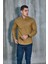 Hakim Yaka Yarım Pat Likra Keten Doku Pamuk Slim Fit Erkek Gömlek 2