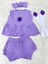 Lila Bebek Şort Bluz Bandana Böğürtlen Keçeli Çorap Set 6-36 Ay 1