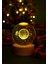Ledli Usb'li Ahşap Standlı Satürn Kız Temalı Kristal Küre Renkli Rgb LED 3D Oda Masa ve Gece Lambası 4