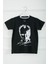 Erkek Çocuk Siyah Bisiklet Yaka Atatürk Baskılı Kısa Kollu Unisex T-Shirt - 26847 1