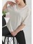 Oversize Kısa Kollu T-Şhirt Krem - 27118 1