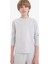 Bisiklet Yaka Basic Düz Gri Erkek Çocuk Uzun Kollu T-Shirt K1686A6/GR400 4