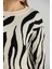 Zebra Desenli Kazak Ekru 4