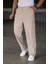 Baggy Çift Pileli Krem-Bej Renk Beli Lastikli Kaliteli Rahat Kesim Klasik Bol Paça Baggy Pantolon 2