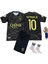 Paris Saint-Germain Fc Neymar Jr Gold-Siyah Özel Tasarım Retro Çocuk Forması 4 Parça Forma+Şort+Çorap+Biliklik 3
