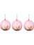 Yılbaşı Süsü Tüylü Simli 3'lü Top Pembe 8 cm 1