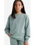 Relax Fit Bisiklet Yaka Basic Okul Yeşil Kız Çocuk Sweatshirt A2797A8/GN1129 1