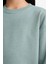 Relax Fit Bisiklet Yaka Basic Okul Yeşil Kız Çocuk Sweatshirt A2797A8/GN1129 5