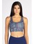 Lacivert Gri Çizgili Yüksek Destekli Sırt Detaylı Kaplı Spor Sütyeni 3
