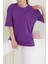 Oversize Kısa Kollu T-Şhirt Mor - 27118 1
