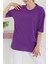 Oversize Kısa Kollu T-Şhirt Mor - 27118 3