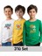 Erkek Çocuk Bisiklet Yaka Baskı Detaylı 3'lü Basic Sweatshirt 1