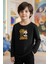 Erkek Çocuk Bisiklet Yaka Baskı Detaylı 3'lü Basic Sweatshirt 4
