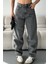 Kar Yıkamalı Baggy Kot Pantolon Koyu Gri - 27269 4
