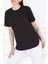Yırtmaçlı Siyah Kısa Kollu Kadın T-Shirt -27117 3