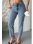 Mom Fit Kot Pantolon Buz Mavi - 27301 1