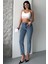 Mom Fit Kot Pantolon Buz Mavi - 27301 2