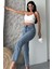Mom Fit Kot Pantolon Buz Mavi - 27301 4
