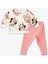 Lcw Baby Ekru Bisiklet Yaka Uzun Kollu Minnie Mouse Baskılı Kız Bebek Sweatshirt ve Tayt 2'li Takım 1