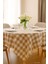 Kareli Masa Örtüsü Sofra Bezi 160X160 cm Happytime 2