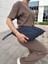 Moss Fermuarlı Hasır Jüt Vegan Clutch Çanta 4