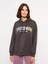 Lcw Vision Antrasit Kapüşonlu Baskılı Uzun Kollu Kadın Sweatshirt 1