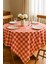 Kareli Masa Örtüsü Sofra Bezi 160X160 cm Happytime 1