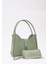 Mint Yeşil Shk79 Deri Düğme Detaylı Çıtçıtlı Makyaj Çantalı Kol ve Omuz Çantası 2