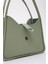 Mint Yeşil Shk79 Deri Düğme Detaylı Çıtçıtlı Makyaj Çantalı Kol ve Omuz Çantası 5