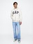 Erkek Beyaz Gap Logo Relaxed Fleece Fermuarlı Sweatshirt 3