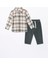 Lcw Baby Ekru Uzun Kollu Erkek Bebek Ekose Gömlek ve Pantolon 2'li Takım 1
