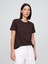 Kadın Koyu Kahverengi %100 Organik Pamuk Vintagesoft T-Shirt 1