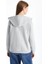 Lcwaıkıkı Basic Gri Kapüşonlu Düz Uzun Kollu Kadın Fermuarlı Sweatshirt 4