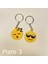 2 Çeşit Emoji Uykulu ve Gözlüklü Suratlar Sevimli Figür Karakter Anahtarlık 1