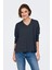 Kadın Onlamalıo Oversize V Yaka Örme Kazak 15340735 Lacivert 1