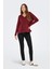 Kadın Onlamalıo Oversize V Yaka Örme Kazak 15340735 Bordo 4