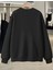 Leopar Desenli Kurdele Baskılı Bisiklet Yaka Siyah Sweatshirt 2